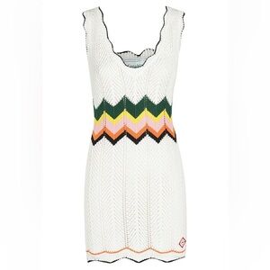 Casablanca Chevron Knitted Mini Dress